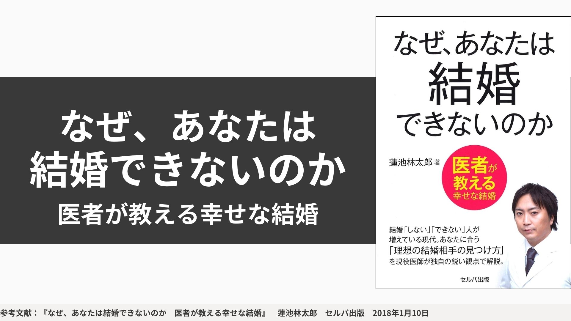 著者：「なぜ、あなたは結婚できないのか？医者が教える幸せな結婚」